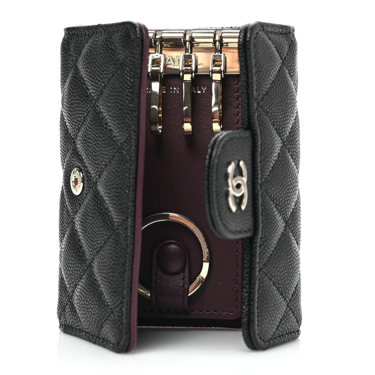Chanel Caviar Quilted Classic 4 Key Holder Wallet Black 5 of 8