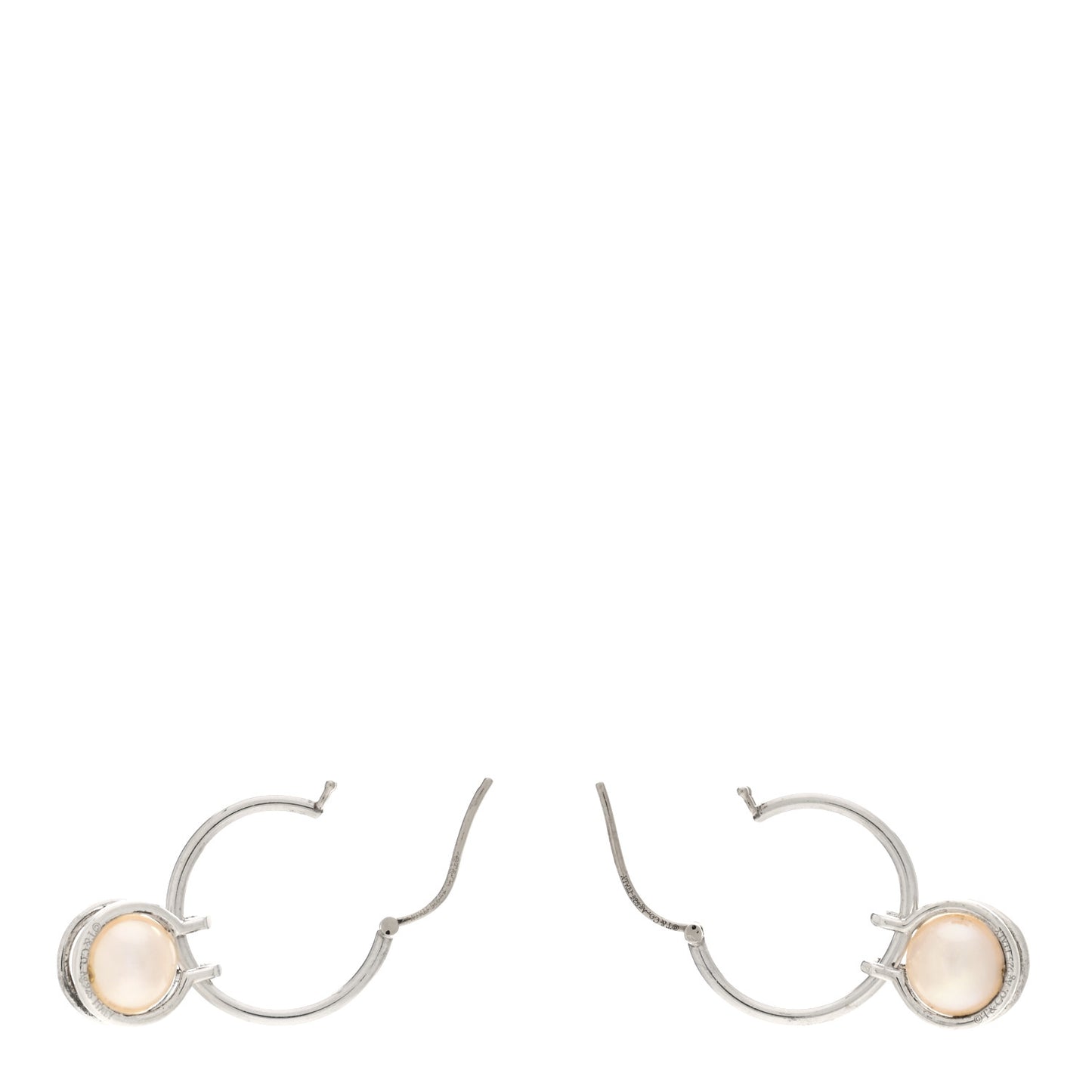Sterling Silver Pearl HardWear Hoop Earrings