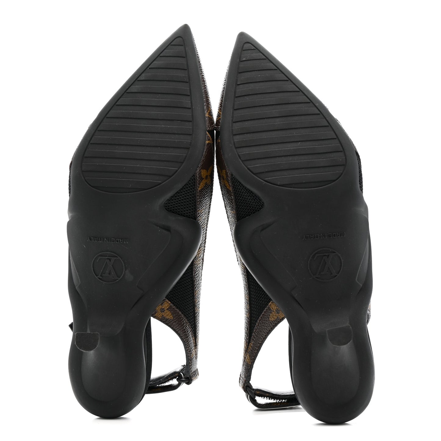 Patent Monogram Archlight Slingback Pumps Black
