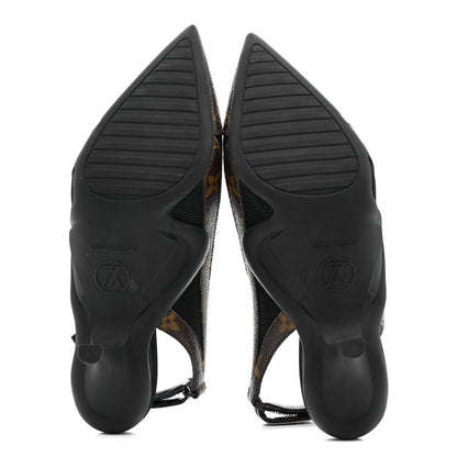 Louis Vuitton Patent Monogram Archlight Slingback Pumps Black 6 of 12