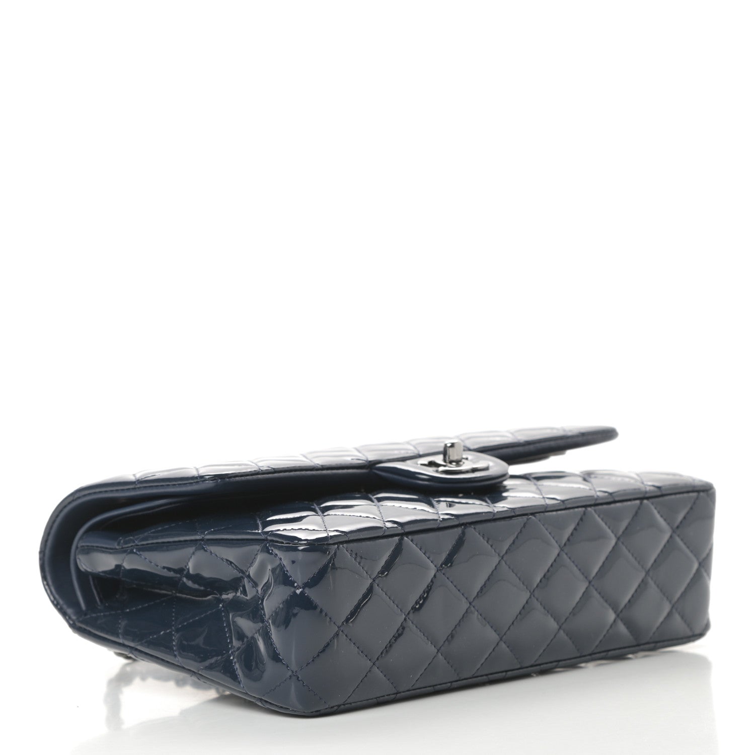 Chanel Patent Quilted Medium Double Flap Navy 4 of 12
