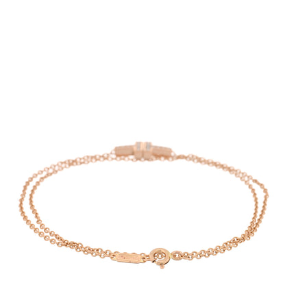 Tiffany 18K Rose Gold Diamond T Double Chain Bracelet 2 of 4