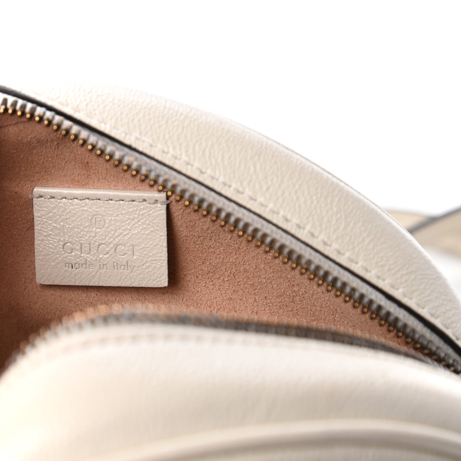 Gucci Calfskin Matelasse Mini GG Marmont Round Shoulder Bag White 8 of 11