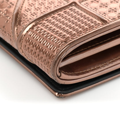 Christian Dior Metallic Patent Micro-Cannage Diorama Croisiere Chain Wallet Hyper Pink 15 of 17