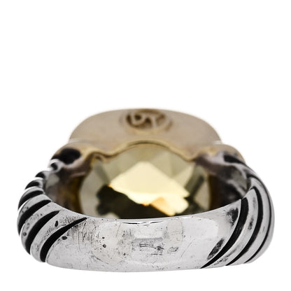 David Yurman Sterling Silver 14K Yellow Gold Lemon Citrine 14mm Noblesse Ring 58 8.5 4 of 6
