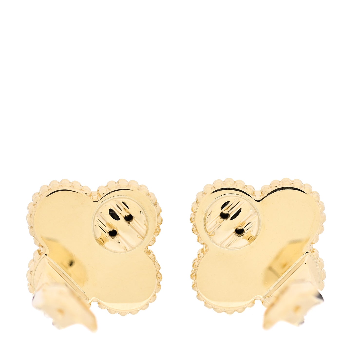 18K Yellow Gold Guilloche Vintage Alhambra Earrings