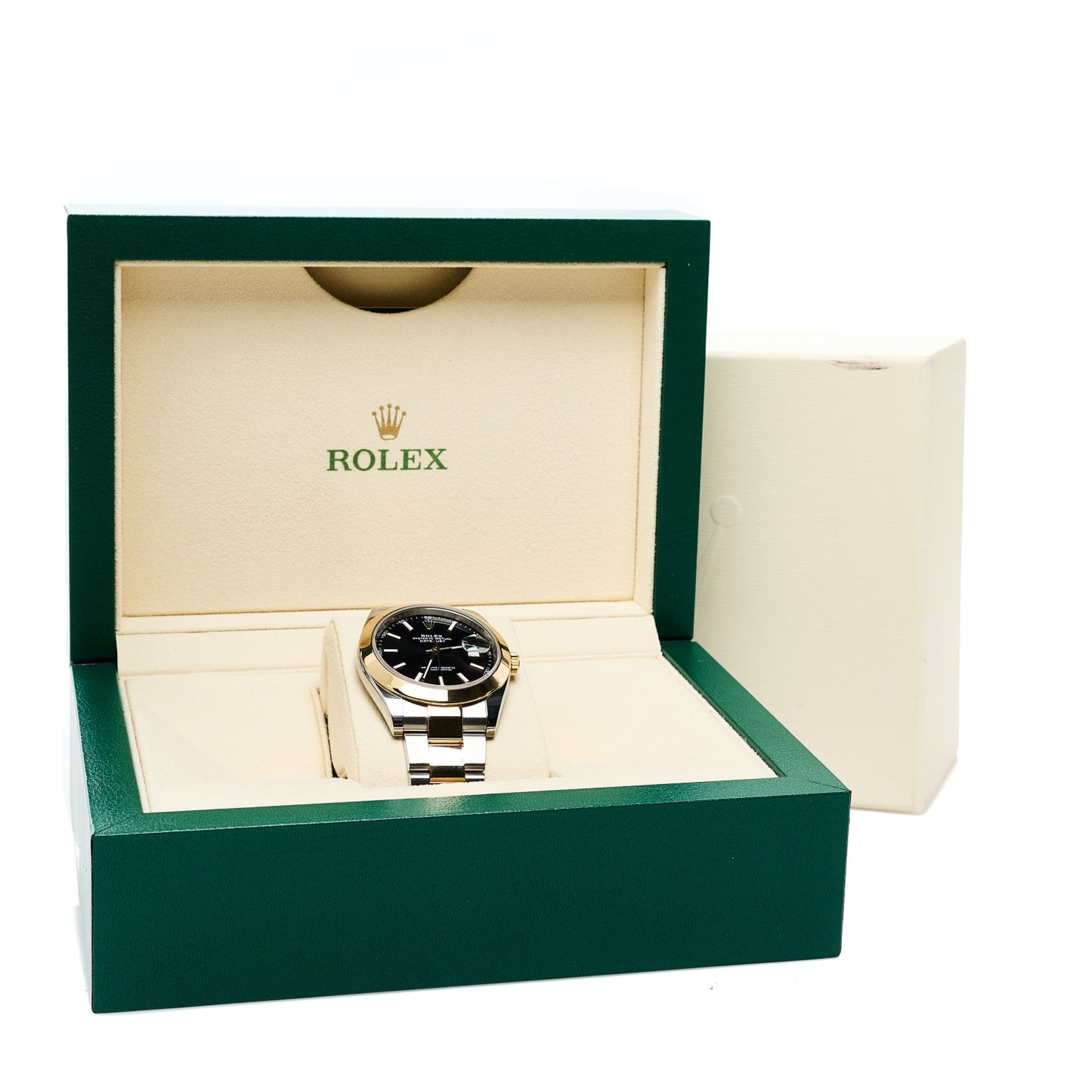 Stainless Steel 18K Yellow Gold 41mm Oyster Perpetual Datejust Watch Black 126303