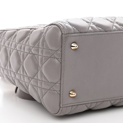 Christian Dior Lambskin Cannage Medium Lady Dior Grey 8 of 9