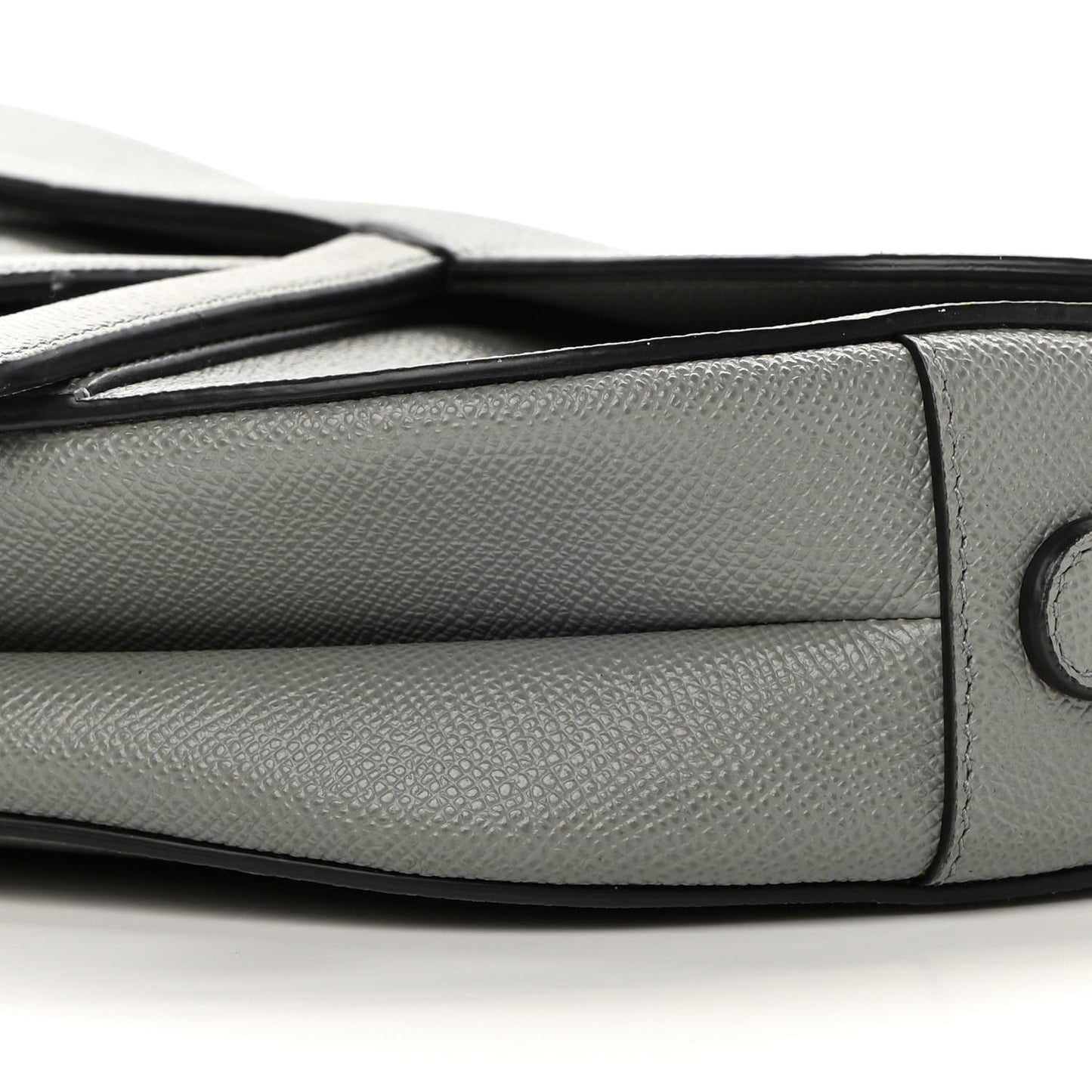 Grained Calfskin Saddle Bag Grey
