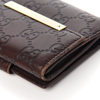 Gucci Guccissima Metal Bar French Flap Wallet Dark Chocolate 10 of 10