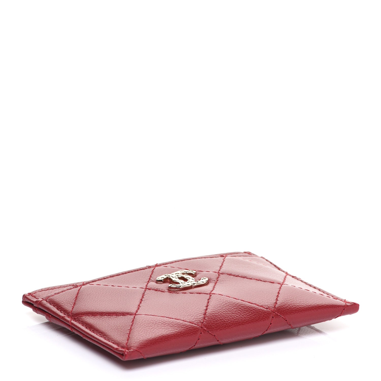 Chanel Lambskin Quilted Brilliant Card Holder Red 4 of 9