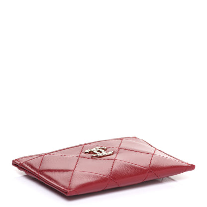 Chanel Lambskin Quilted Brilliant Card Holder Red 4 of 9