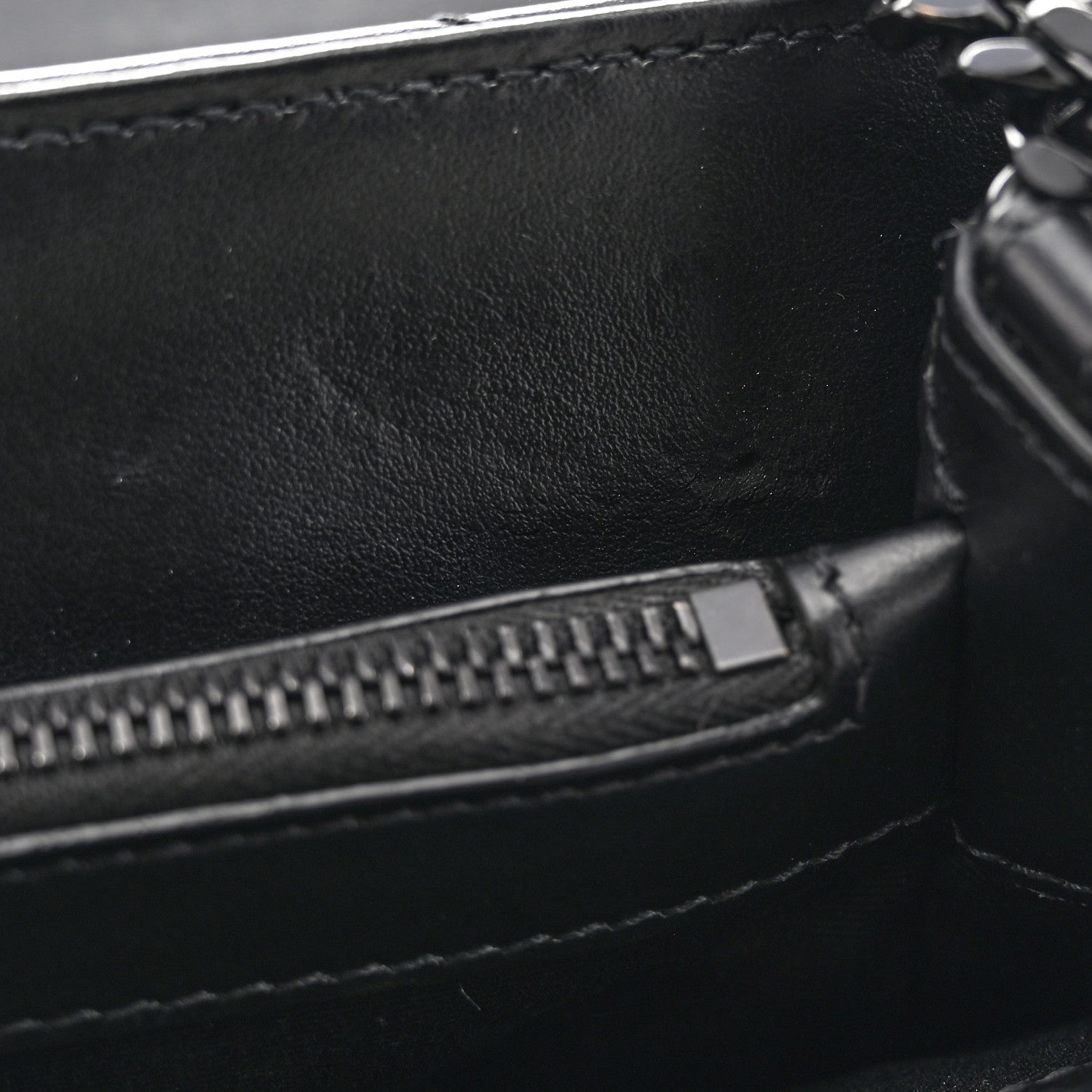 Saint Laurent Calfskin Y Quilted Monogram Monochrome Medium Loulou Chain Satchel Black 10 of 12