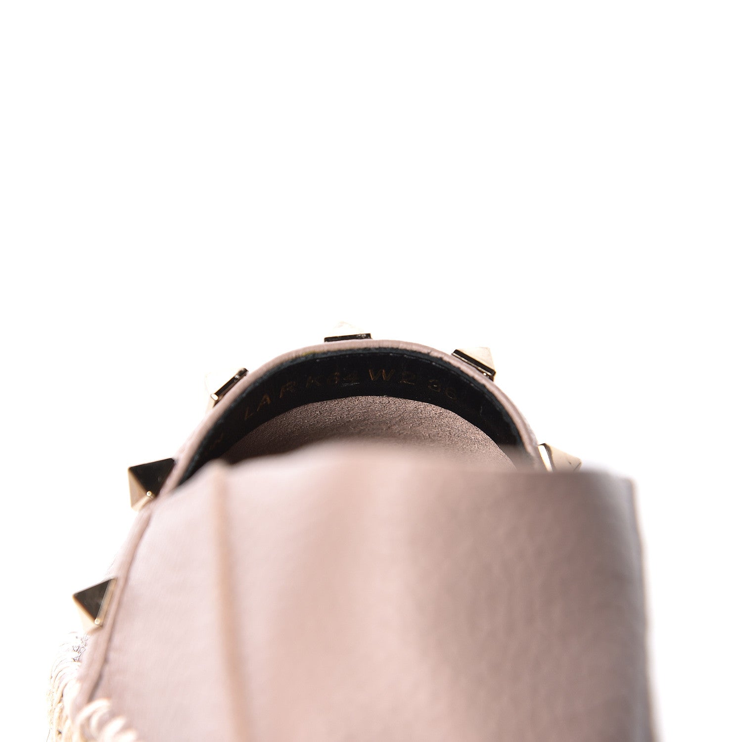 Valentino Garavani Pebbled Calfskin Rockstud Espadrilles 36 Poudre 9 of 10