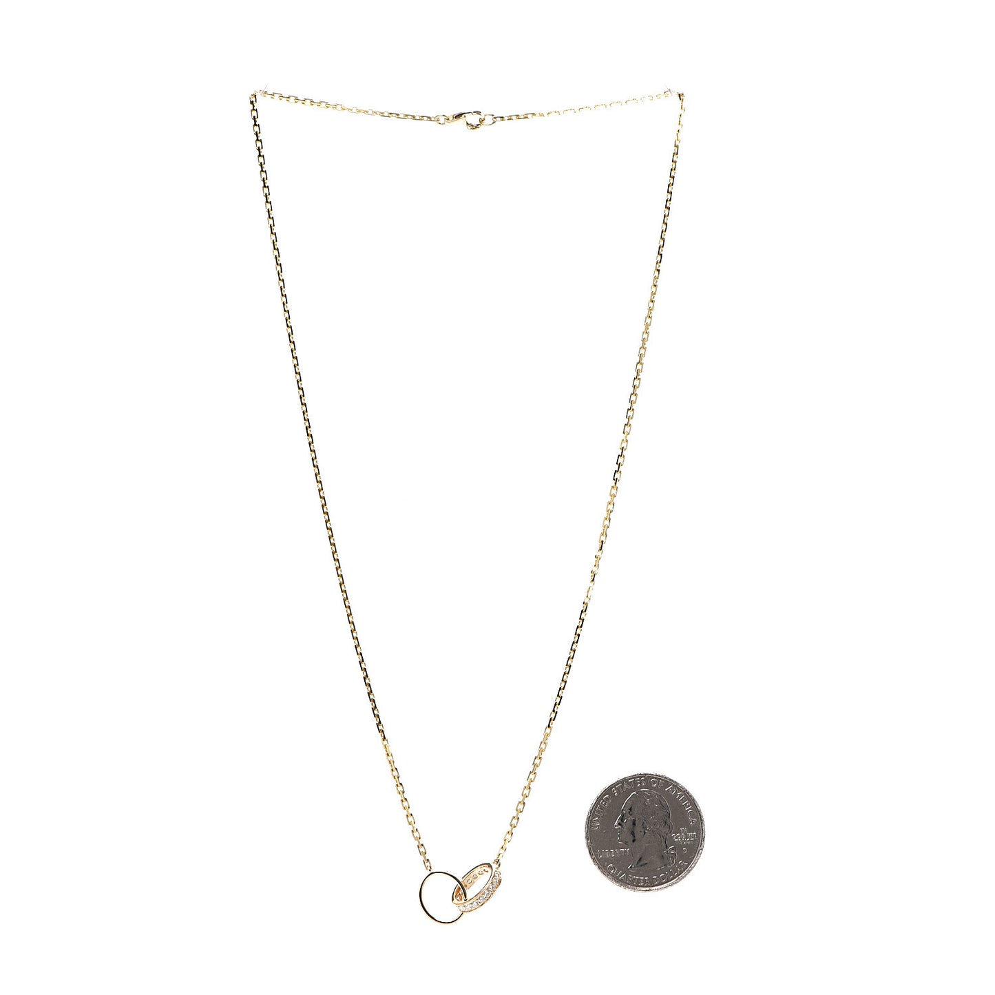 18K Yellow Gold Diamond Interlocking LOVE Necklace