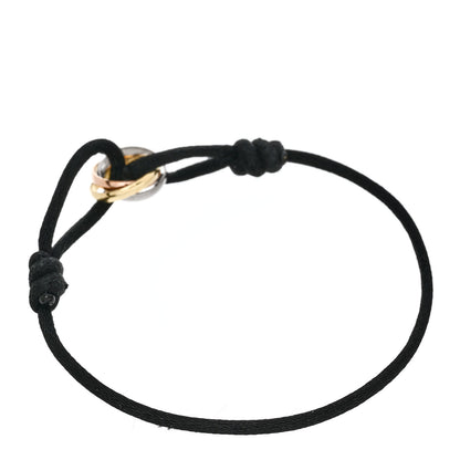 Cartier 18K Pink Yellow White Gold Trinity Adjustable Cord Bracelet Black 3 of 6