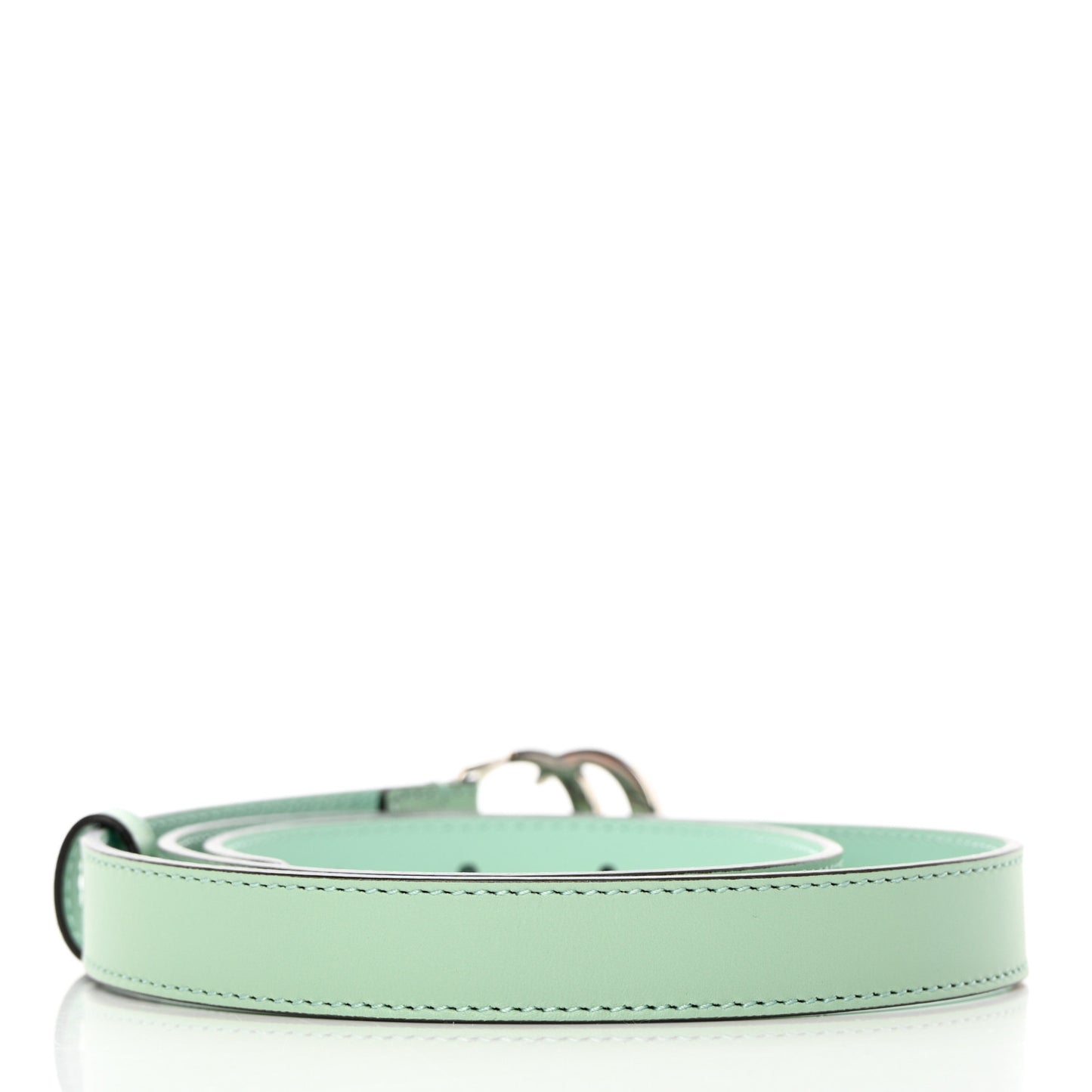 Moon Calfskin Palladium Double G 20mm Belt 80 32 Water Green