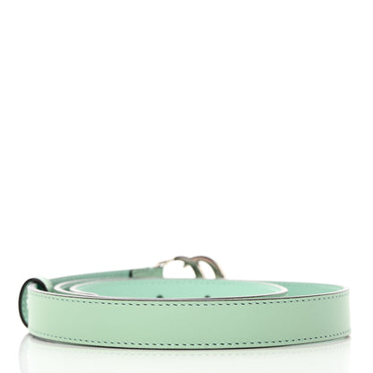 Gucci Moon Calfskin Palladium Double G 20mm Belt 80 32 Water Green 2 of 4