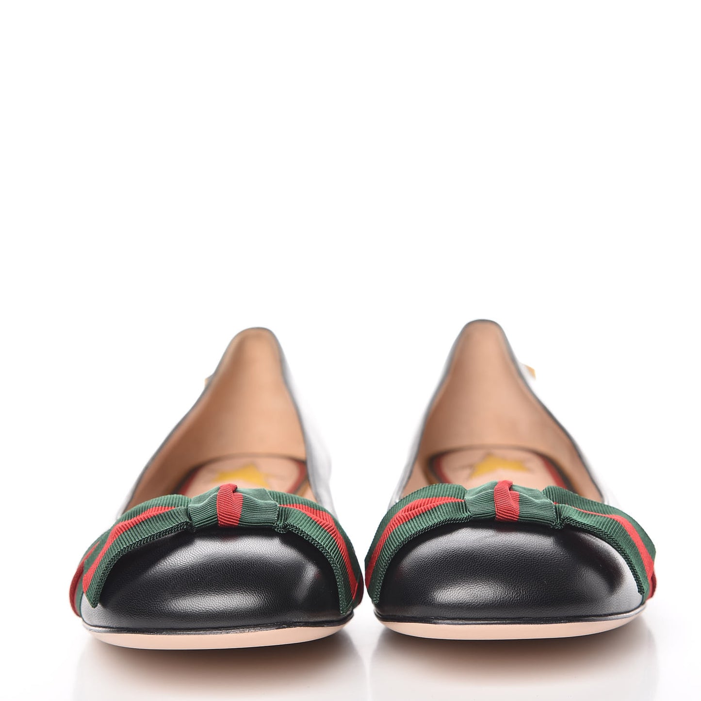 Calfskin Web Ballerina Flat 39.5 Black