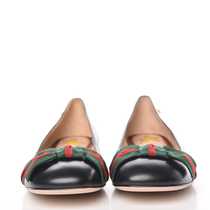Gucci Calfskin Web Ballerina Flat 39.5 Black 2 of 9
