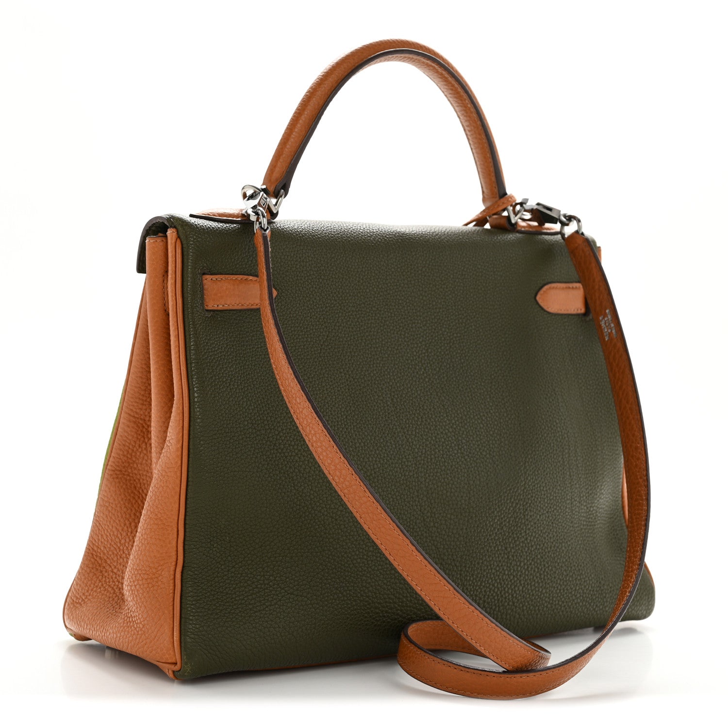 Hermes Fjord Togo Tri-Color Kelly Retourne 32 Vert Anis Gold Vert Olive 3 of 15