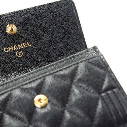 Chanel Caviar Quilted Boy Flap Card Holder Black 6 of 9
