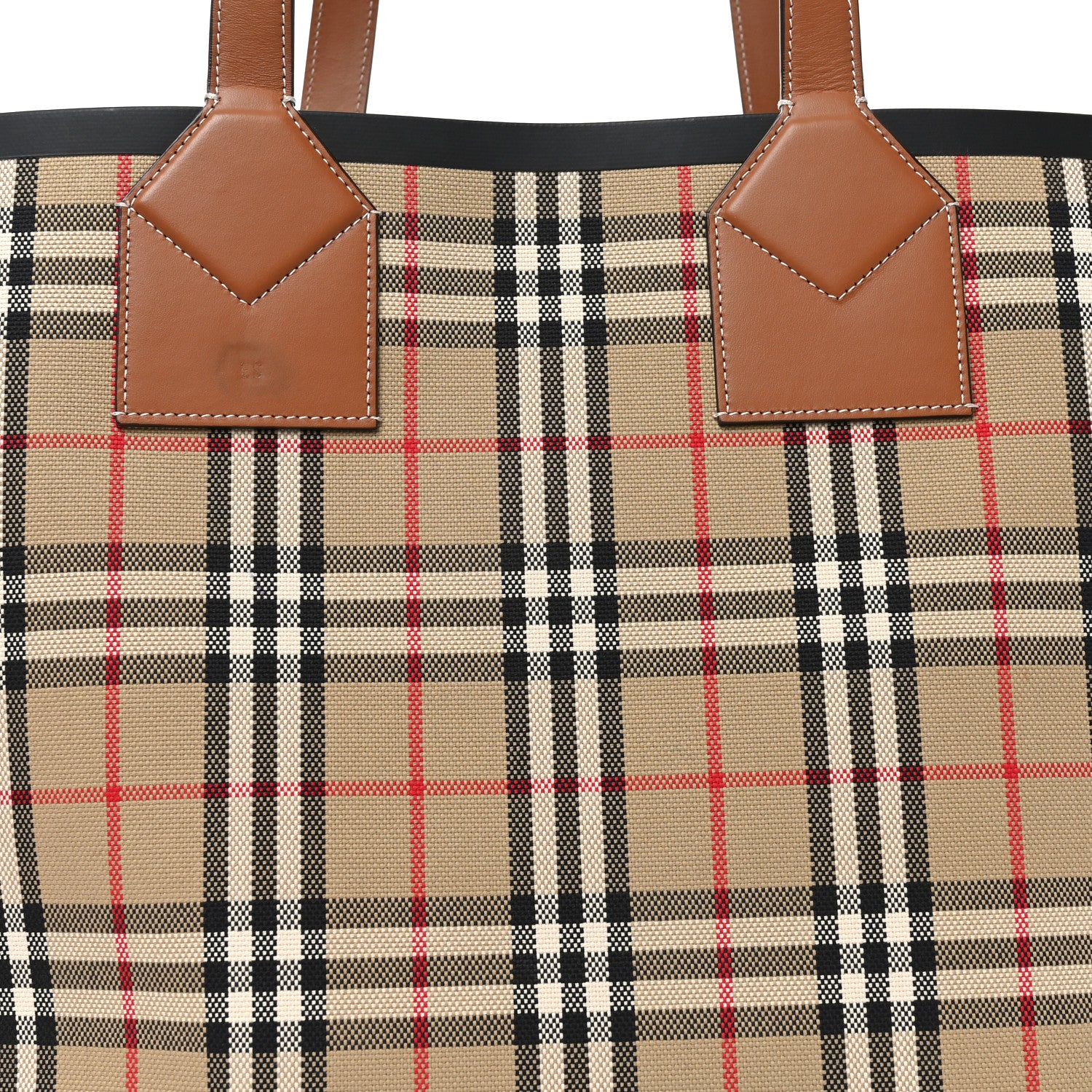 Burberry Cotton Vintage Check Large London Tote Bag Briar Brown Black 8 of 10
