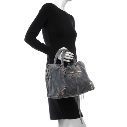Balenciaga Baby Daim Suede Gold Metallic Edge Hardware City Gris Plomb 3 of 17