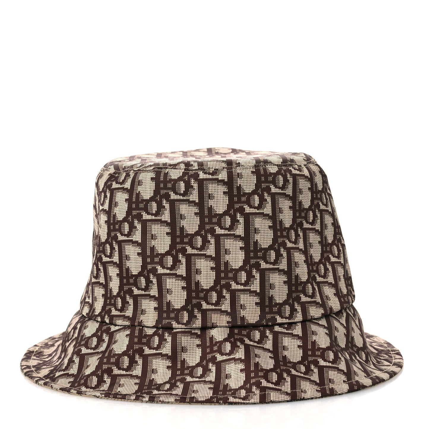 Oblique Toile De Jouy Reversible Teddy-D Brim Bucket Hat 59 Hazelnut Black