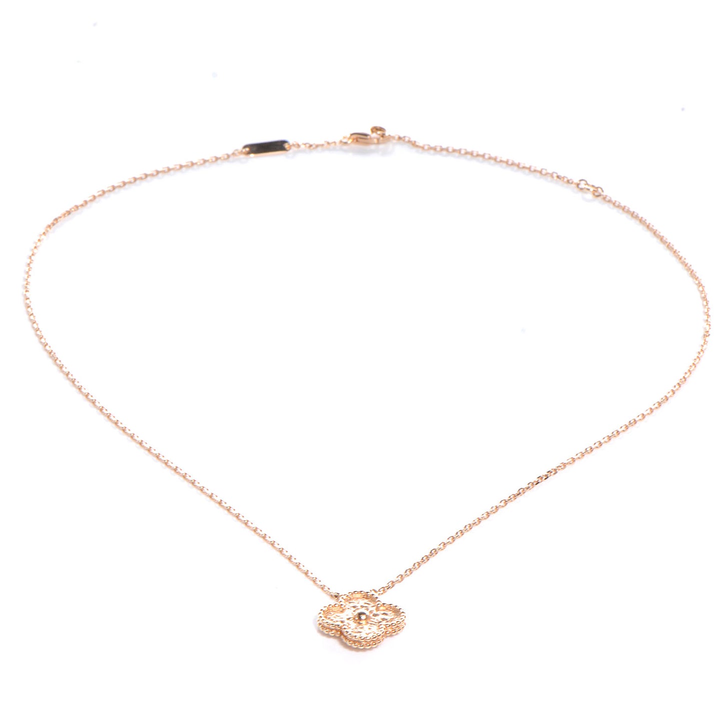 18K Rose Gold Vintage Alhambra Pendant Necklace
