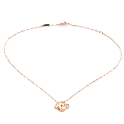 Van Cleef & Arpels 18K Rose Gold Vintage Alhambra Pendant Necklace 3 of 6