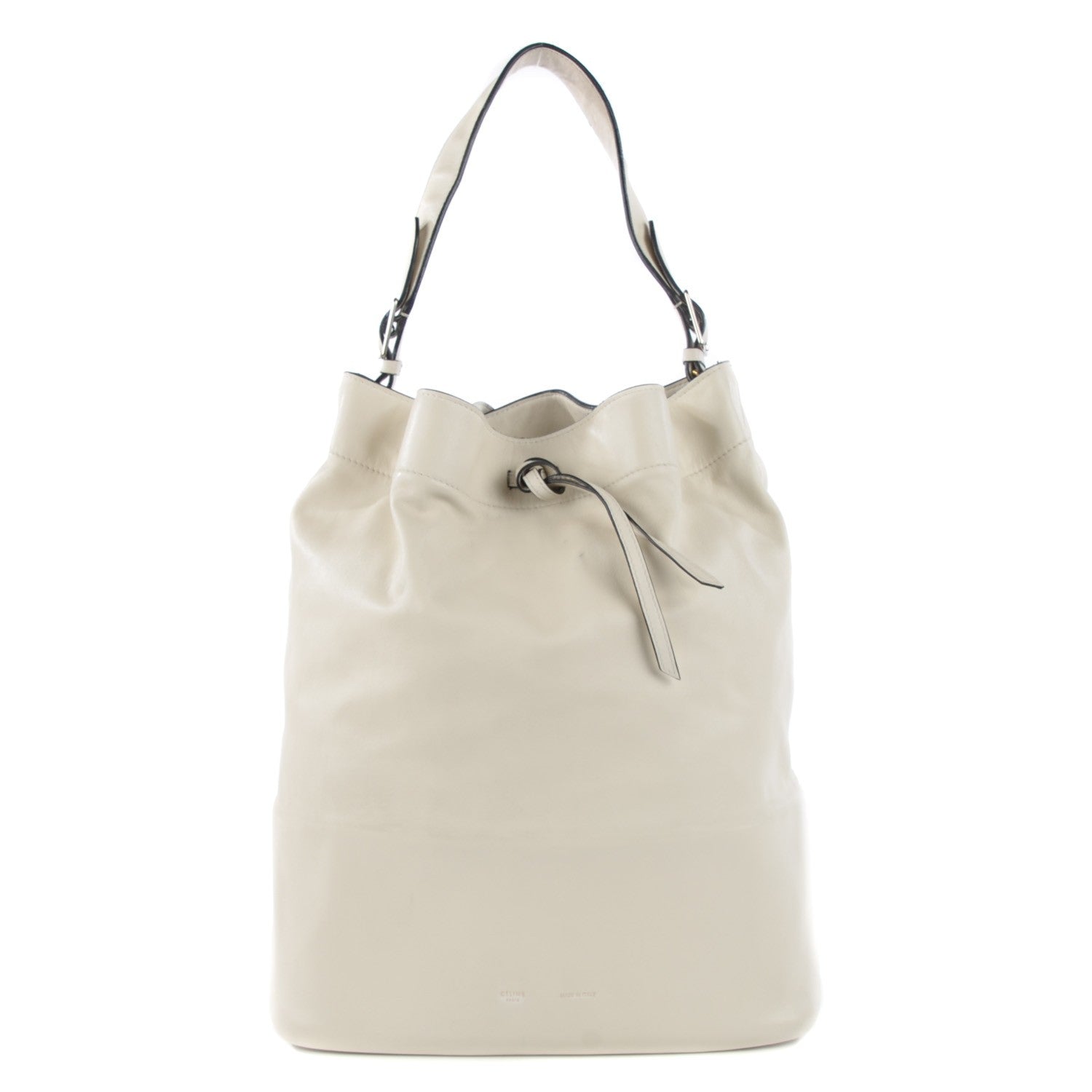 Celine Smooth Calfskin Seau Drawstring Tote White 1 of 13