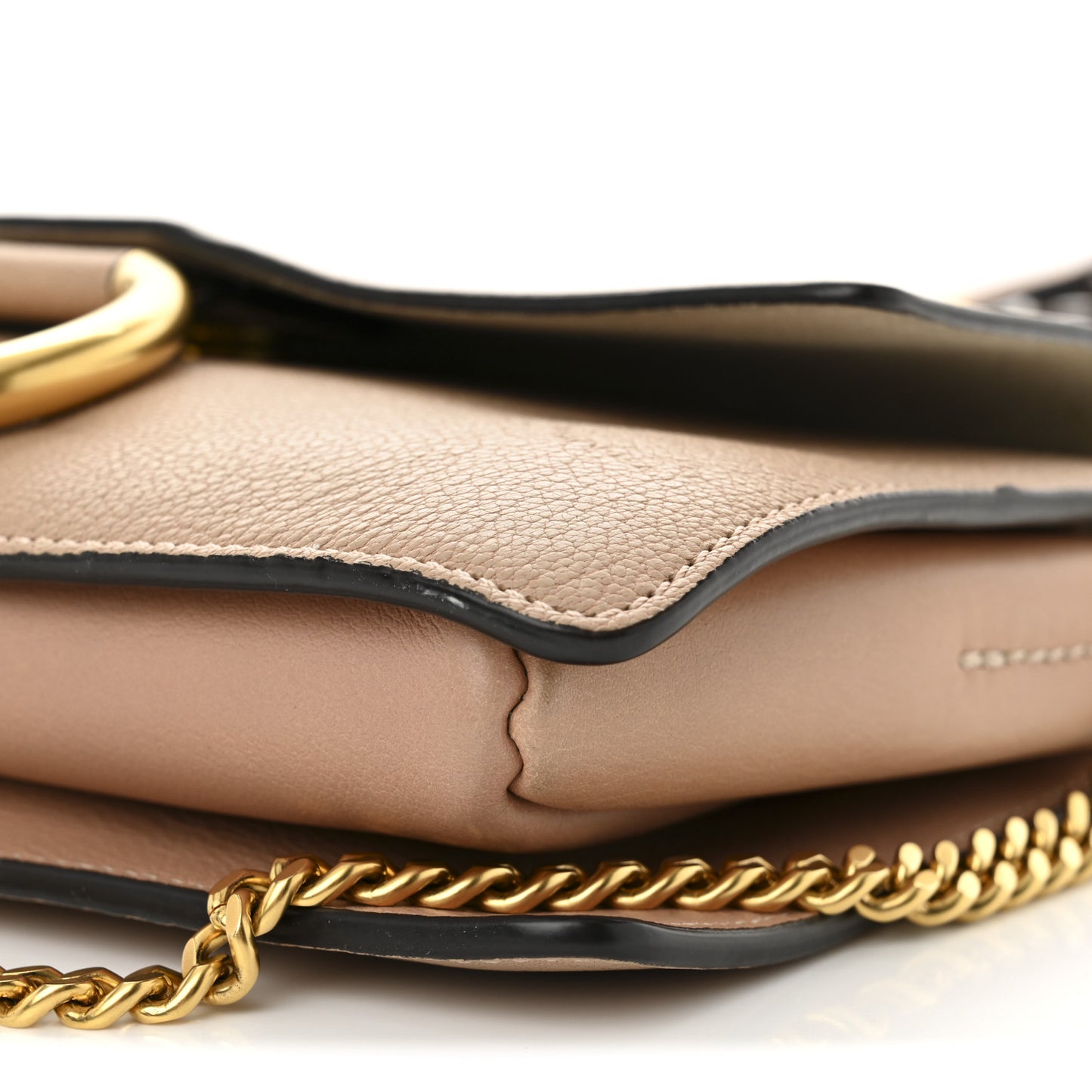 Goatskin Small Faye Shoulder Bag Biscotti Beige