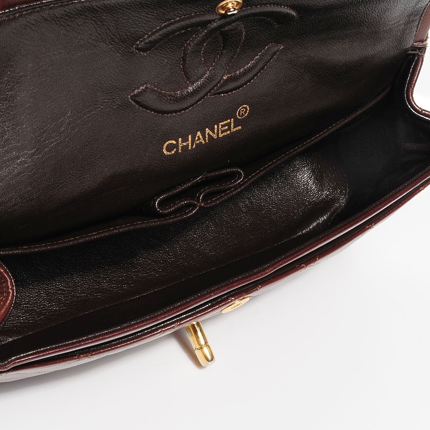 Chanel Lambskin Quilted Small Double Flap Brown 5 of 8