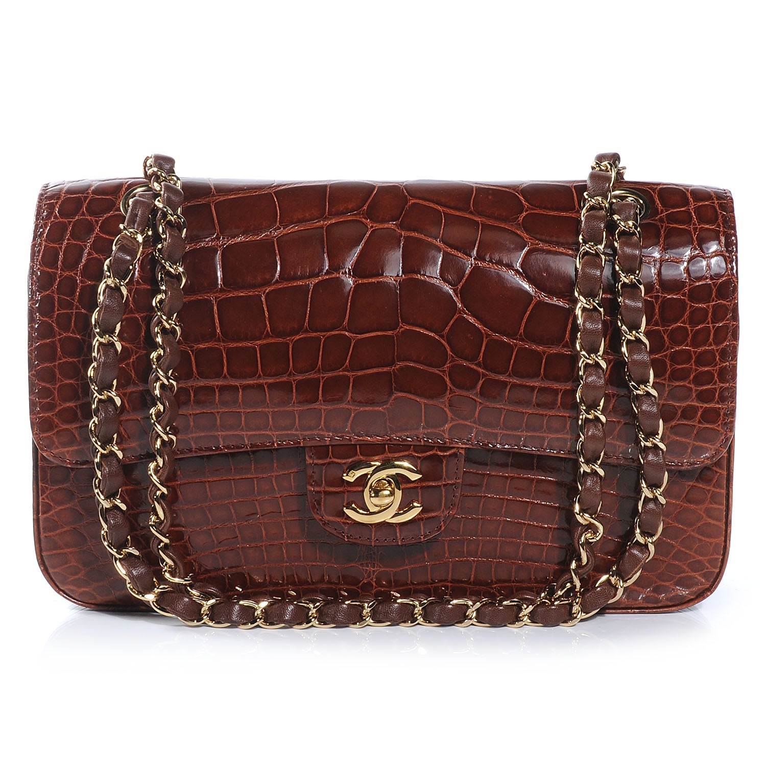 Chanel Alligator Medium Double Flap Brown 1 of 8