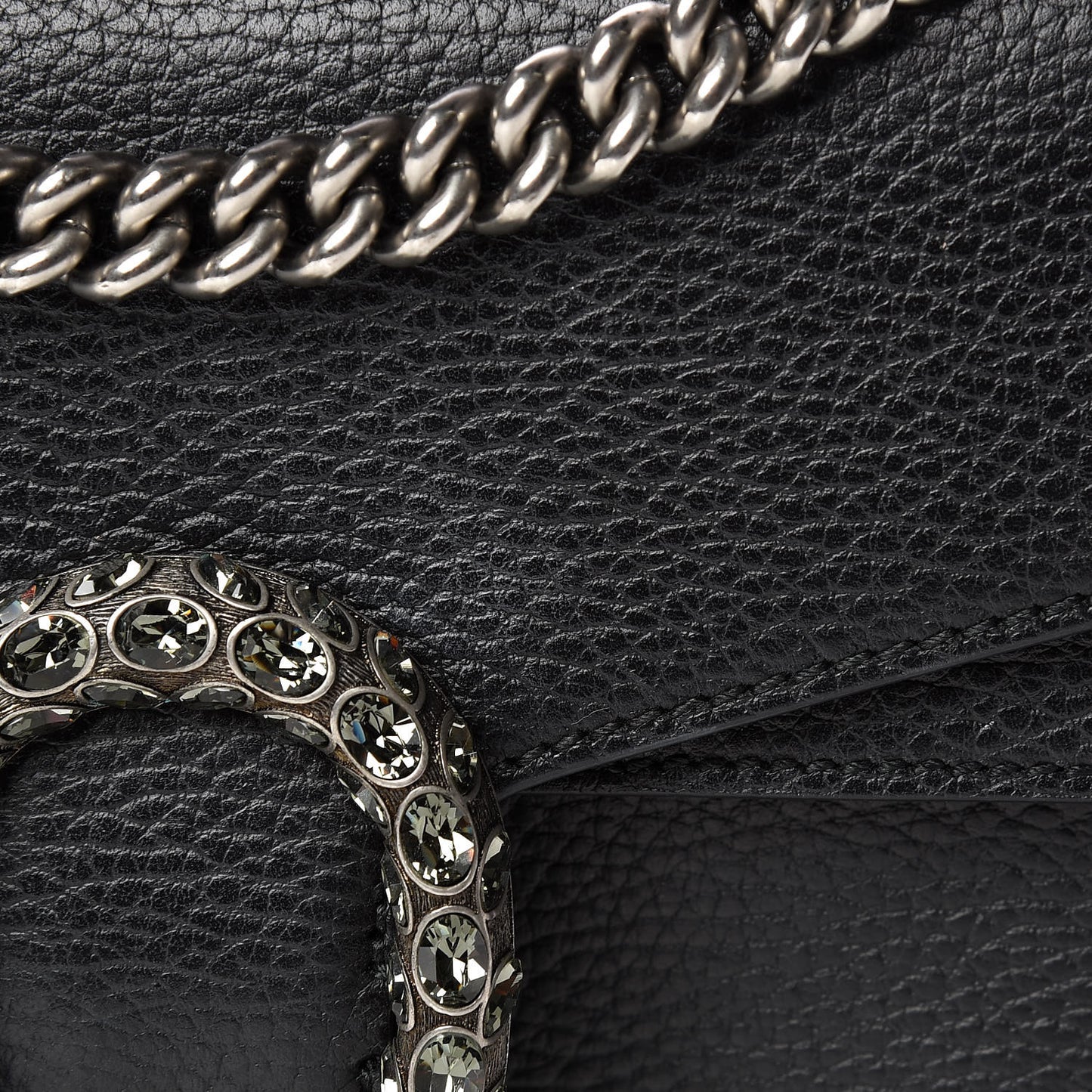 Pebbled Calfskin Small Dionysus Shoulder Bag Black