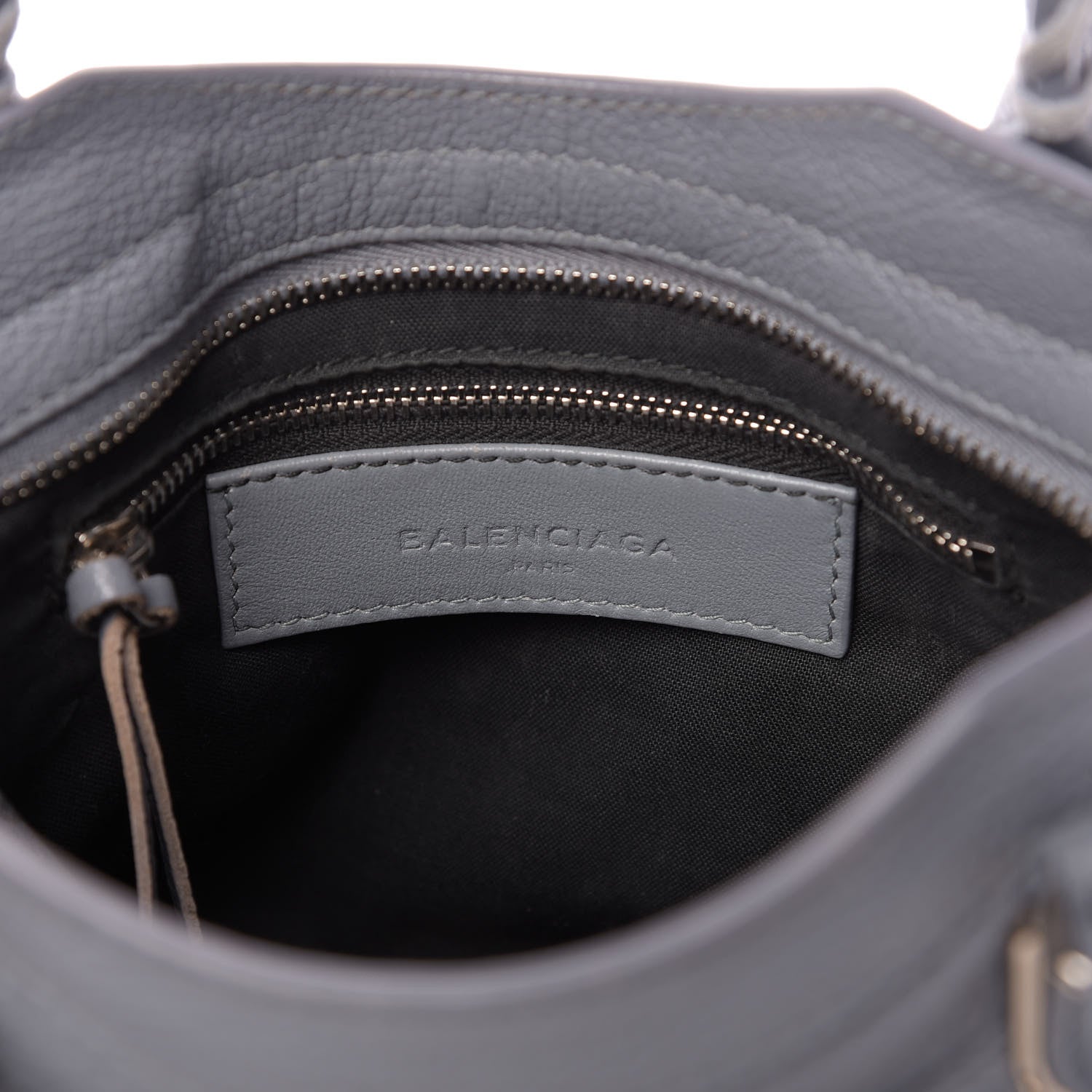 Balenciaga Chevre Silver Metallic Edge Hardware Mini City Bleu Acier 8 of 9