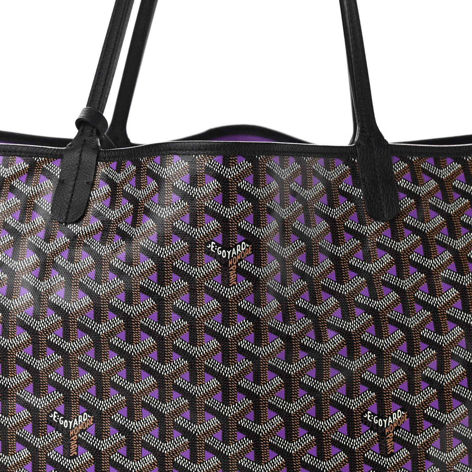 Goyard Goyardine Saint Louis Claire Voie GM Black Purple 9 of 12