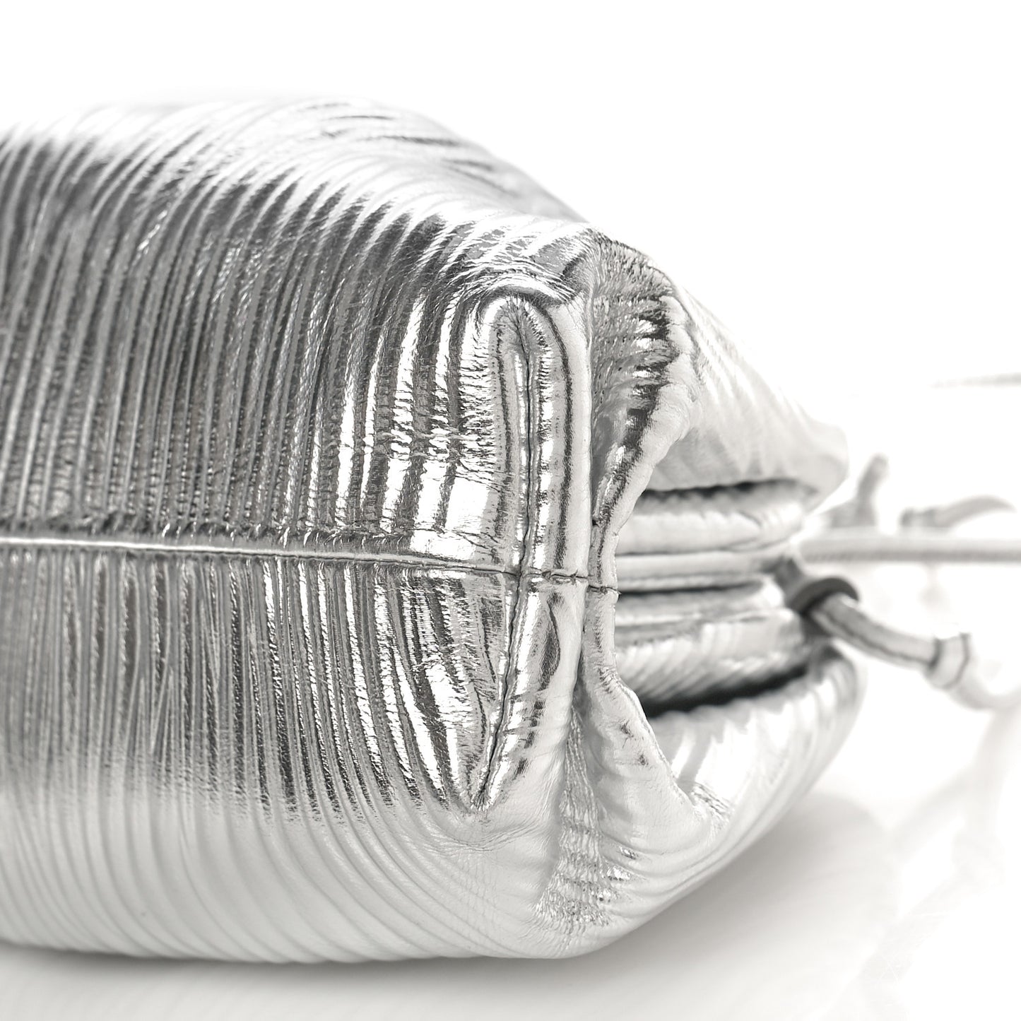 Metallic Bark Calfskin The Mini Pouch Silver