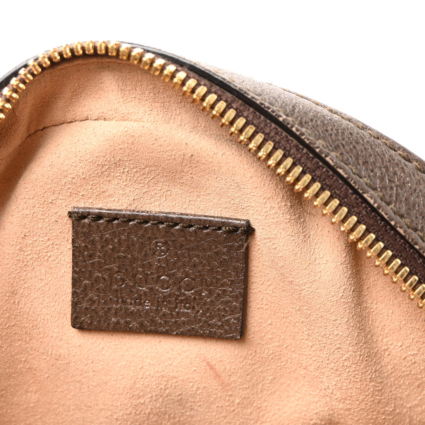 GG Supreme Monogram Web Mini Ophidia Round Shoulder Bag Brown