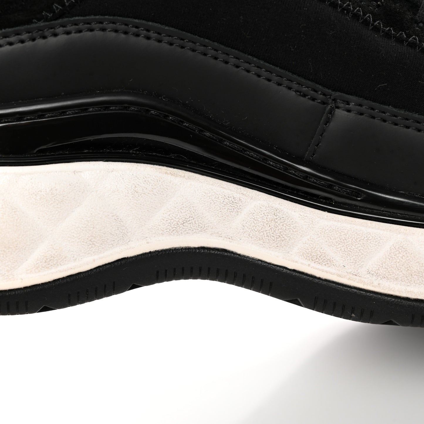 Velvet Calfskin Mixed Fibers CC Sneakers 37 Black