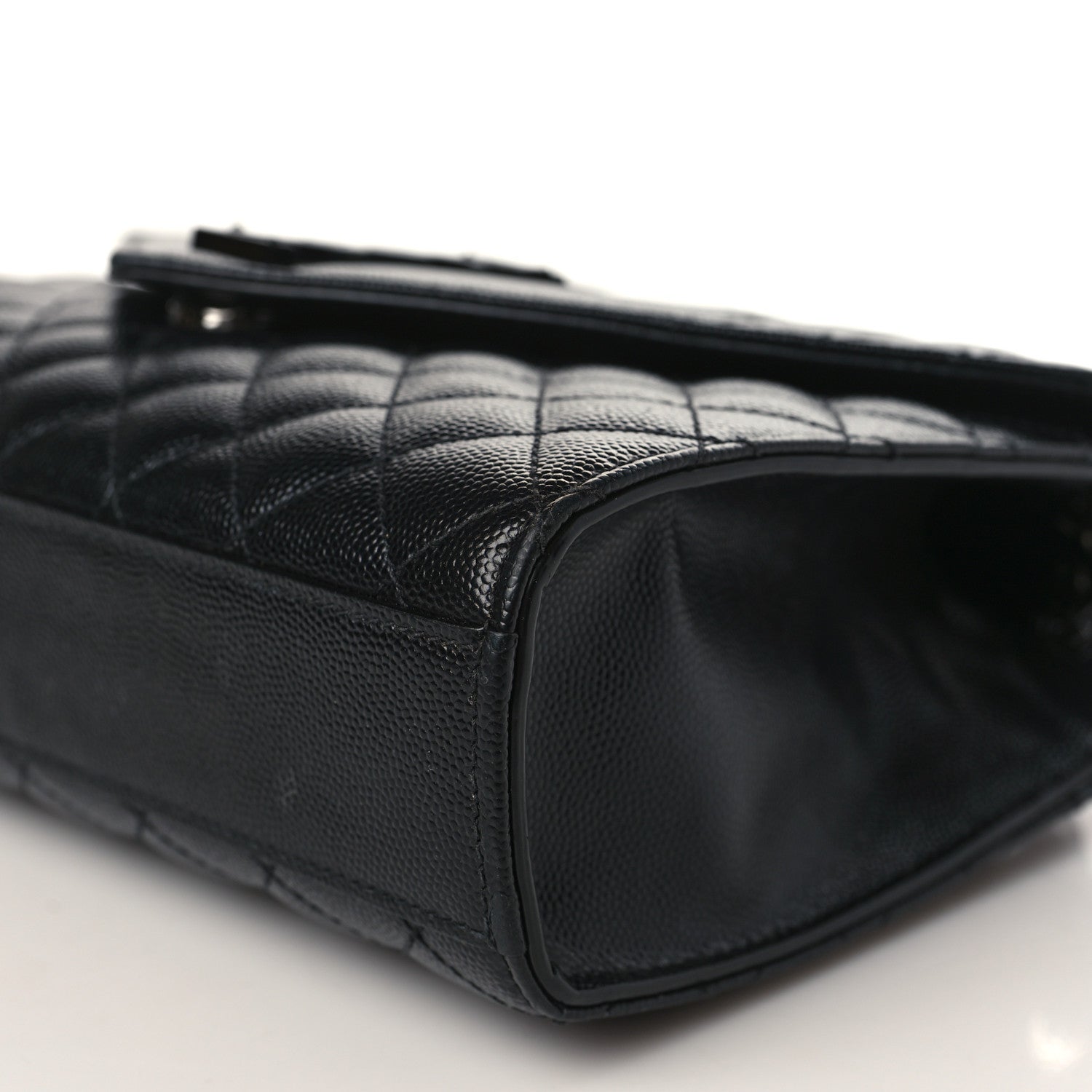 Saint Laurent Grain De Poudre Textured Mixed Matelasse Triquilt Medium Monogram Monochrome Satchel Black 8 of 8