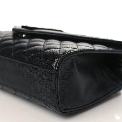 Saint Laurent Grain De Poudre Textured Mixed Matelasse Triquilt Medium Monogram Monochrome Satchel Black 8 of 8