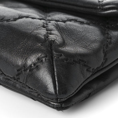 Chanel Calfskin Quilted Double Stitch Hamptons Clutch with Chain Black 9 of 11