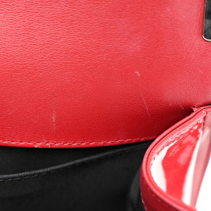Chanel Patent Calfskin Quilted Medium Plexiglass Boy Flap Red 11 of 12