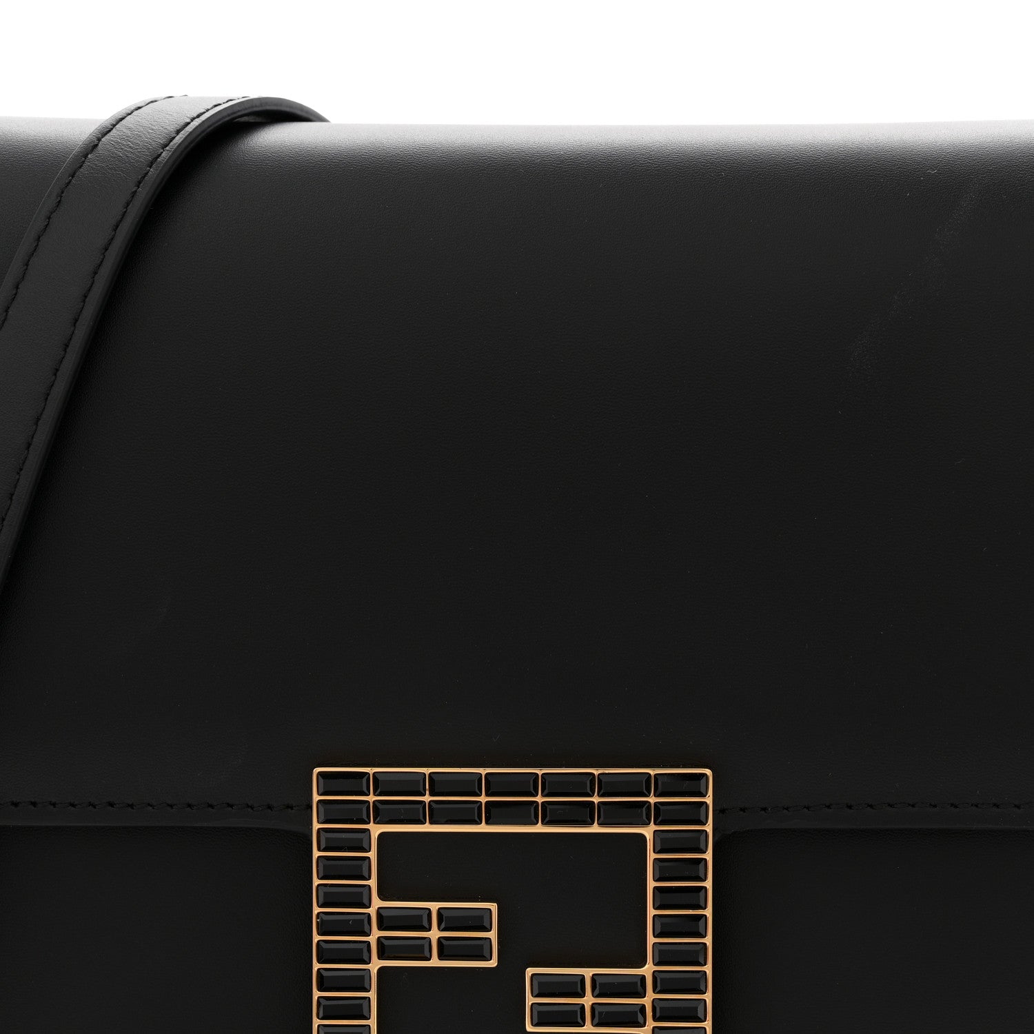 Fendi Vitello King Crystal Fab Crossbody Bag Black 9 of 12