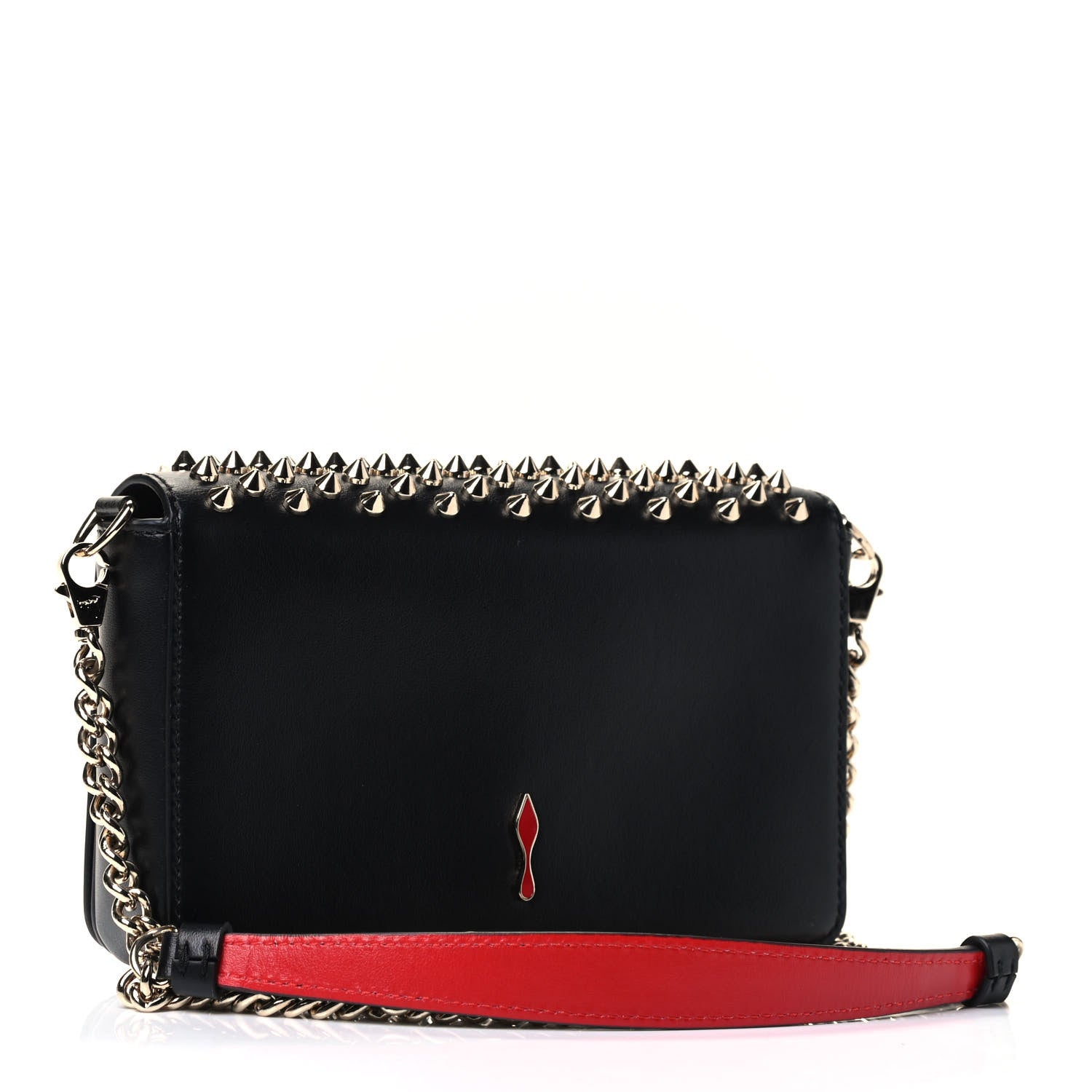 Christian Louboutin Calfskin Spiked Zoompouch Crossbody Black 2 of 4