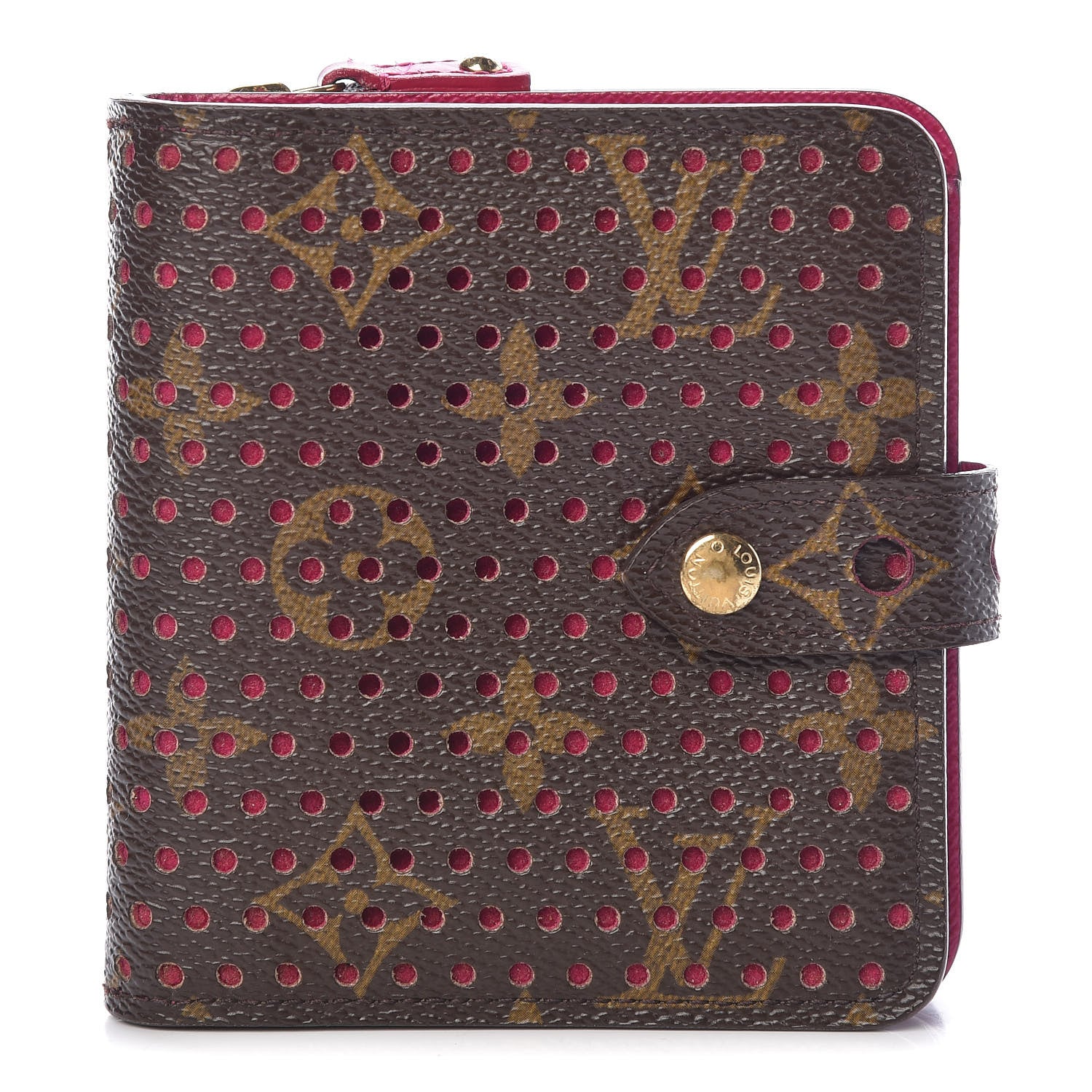 Louis Vuitton Monogram Perforated Compact Zipped Wallet Fuchsia 1 of 12