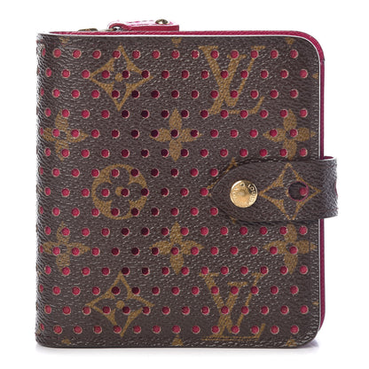 Louis Vuitton Monogram Perforated Compact Zipped Wallet Fuchsia 1 of 12