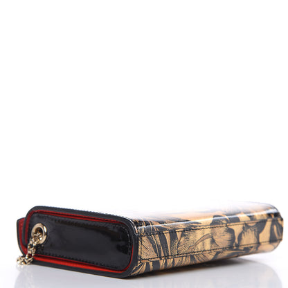 Christian Louboutin Patent Crystal Vanite Clutch Gold Black 4 of 9